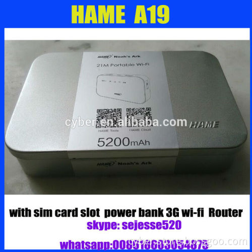 Hame A19 3g power bank 3g wifi router hame A19 with 5200mAh battery